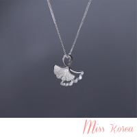 【MISS KOREA】韓國設計典雅氣質銀杏葉造型項鍊(銀杏葉項鍊 項鍊)