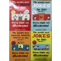 4 Volumes of The World's Best Jokes for Kids Books for Kids Books for Kids in English
