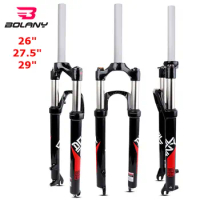 MTB Bike Suspension Air Fork Front 26 27.5 29 Inch Aluminum Bike Front Fork Mechanical Fork Locking Straight Bicycle Accessories