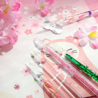 星空玻璃筆 透明櫻花鉆石流沙入油水晶蘸水筆 玻璃蘸水筆廠家直銷