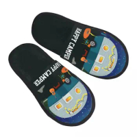 Happy Camper Comfort Scuff With Memory Foam Slippers Women Camping Life Spa House Shoes
