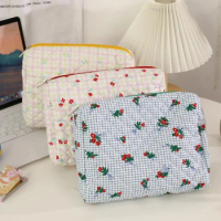 Liberty Quilting Makeup Bag Soft Cotton Clutches Women Zipper Cosmetic Organizer Cute Large Make Up Purse Toiletry Pencil Cases