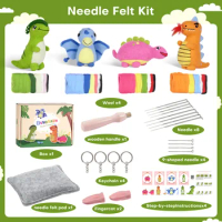 Needle Felting Starter Kit Dinosaur Needle Felting Kit with Instructions and Other Tools for Adults Beginner Supplies DIY Crafts