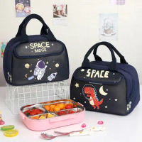 Breakfast Organizer Insulated Thermal Bag Portable Cartoon Storage Bag Picnic Bag Cooler Warm Box Large Capacity Lunch Bag