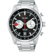 【ALBA】雅柏 Tokyo Design 賽車儀表板概念三眼計時手錶-黑44mm 618年中慶(VK64-X001D/A4B001X1)