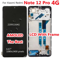 Best AMOLED LCD For Xiaomi Redmi Note 12 Pro 4G Note12 Pro Display Panel Touch Screen Digitizer Assembly Sensor + Frame Pantalla
