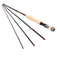 8FT 4 Pieces Carbon Fly Fishing Rod Pole #5/6 2.44M length Light Feel Medium-Fast Action