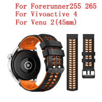 22mm Watches Strap For Garmin Forerunner265 255 Sports Silicone Wristband For Garmin Vivoactive4 Venu2 45mm BraceletsWatchbands