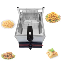 Commercial Gas Fryer Gas Frying Machine Energy Saving Double Cylinder Deep Fryer Stainless Steel French Fries Frying Maker
