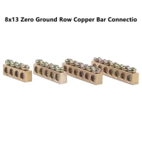 1PCS 8*13 4/5/6/7/8/10/12/15/20 Hole Zero Ground Row Copper Bar Connection Terminal Wiring Terminal Of Distribution Box