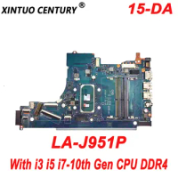 New GPI52 LA-J951P Original Motherboard for HP 15-DA Laptop Motherboard M17755-001 M17755-601 with i3 i5 i7-10th Gen CPU DDR4