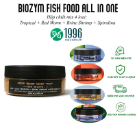 Cám dán cao cấp  tổng hợp Biozym 4 trong 1, mix 4 vị Biozym Tropical Fish Food + Red Worm + Brine Sh