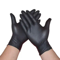 10Pcs Disposable Black Nitrile Gloves For Household Cleaning Safety Gardening Gloves Durable Working Tattoo Gloves Powder Free