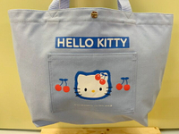 【震撼精品百貨】Hello Kitty 凱蒂貓 Sanrio HELLO KITTY手提袋/肩背包-櫻桃淺藍#01664 震撼日式精品百貨