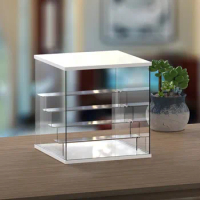 Clear Acrylic Display Box with Stand for Collectibles, Countertop Organizer Dustproof Showcase for Action Figures Toy