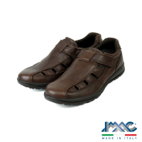 IMAC 可調式魔鬼氈真皮透氣休閒鞋 深棕色(350980-DBR)