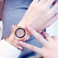 Hadiah Gelang Jam Tangan Kuarsa Analog Set Hadiah Jam Tangan Wanita [Pilihan Sangsang, gelang gratis