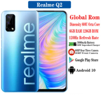 Global ROM Realme Q2 5G SmartPhone Android 10 Dimensity 800U 6.5" 4GB 6GB RAM 128GB ROM 6.5“ 120Hz 5000mAh 48MP 30W Fast Charger