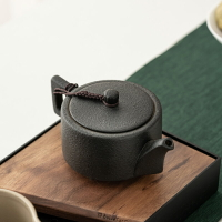 禪風黑陶茶壺單壺日式家用陶瓷帶過濾西施側把功夫泡茶壺茶杯套裝