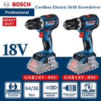 Bosch Cordless Electric Drill Screwdriver Brushless Motor GSR 18V-90C/GSB 18V-90C Impact Drill Driver 18V Power Tools