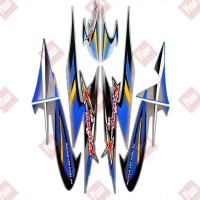 Striping motor / stiker body lis honda Karisma x 125d 2006 Silver-biru