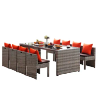 Outdoor Storage Rattan Tables and Chairs Patio Patio High-End Leisure Furniture