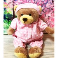 【TEDDY HOUSE泰迪熊】泰迪熊玩具玩偶公仔絨毛娃娃睡衣熊小粉(正版泰迪熊可許願有靈氣好運泰迪熊)