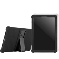 【VXTRA】聯想 Lenovo Tab M10 FHD Plus TB-X606F 全包覆矽膠防摔支架保護軟套-黑