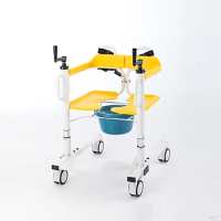 Adjustable folding lightweight portable medical commode toilet move wheelchair patient lift transfer chair with wheel
