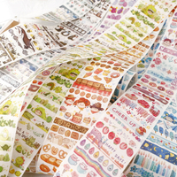 胖星球和紙手賬膠帶可愛人物日常肉球風手帳素材食物貼紙裝飾圖案