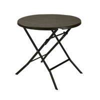 โต๊ะพับทรงกลมลายไม้ HDPE รุ่น SZY-80L ขนาด 80 x 80 ซม. สีน้ำตาล