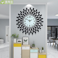 鐵藝創意鐘表掛鐘客廳裝飾時鐘電子石英鐘亞馬遜熱賣產品壁鐘