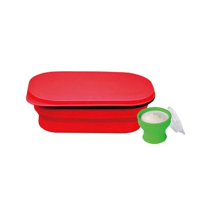 Lexngo 可折疊午餐組 午餐盒 大 850ml*1+醬料罐 80ml*1  紅色  1組