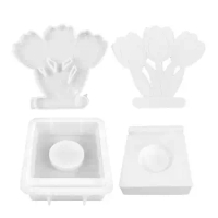 Silicone Flower Molds Three Flower Epoxy Resin Silicone Mold Epoxy Tealight Resin Casting candle maker for Table Centerpiece