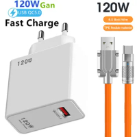 120W Fast Charger Quick Charging Adapter For Xiaomi Redmi A2 note 12 11 10 9 8 Pro iPhone Samsung QC3.0 USB Charger Type C Cable