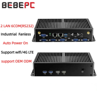 Industrial PC Fanless Dual LAN 6*COM 4G LTE Core i5 4200U i7 4500U J1900 HD WiFi 6*RS232 RS485 Windo