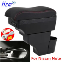 For Nissan Note Armrest Box For Nissan Note Car Armrest box Center Storage box Interior Retrofit USB charging Car Accessories