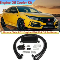 Battle Bee Engine Oil Cooler Kit For Honda Civic FD2 K20 K24 Engine Radiator Oil Filter Sandwich Plate Adapter Cooling System