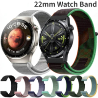 22mm Nylon Loop Strap for Huawei Watch 4/4 Pro/GT GT2 2e GT3 Pro 46mm Adjustable bracelet for Samsung Watch 3 45mm/Amazfit GTR/4
