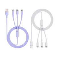 【OMG】100W一拖三快充線/小米14ultra充電線/數據線 1.5米(Lightning/Micro USB/Type-C)