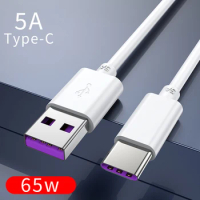 5A 2m 65W USB Type C Cable Fast Charger USB C Cable for Samsung Huawei Xiaomi Honor OPPO Realme Android Mobile Phone Accessories