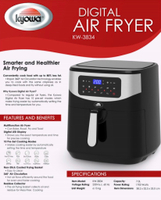 Tax free discount KYOWA Air Fryer Digital 7 Liters black KW-3834