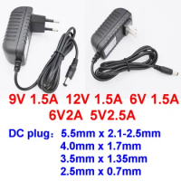 AC/DC adapter 5V 6V 9V 12V 18V 19V 1A 1.5A 2A 2.5A Schakelende voeding EU US plug