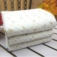 Baby Changing Pad Cute Cartoon Print Cotton TPU Waterproof Layer Mattress Urine Mat for Boy girl 0-2Y Bed Protector Random Color