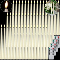 6-72Pcs Flameless Taper Candles Battery Operated Flickering Candles LED Candlesticks Faux Wax Candle Christmas Wedding Decor