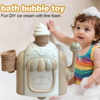 DIY Bubble Ice Cream Maker Bath Toy For Kids Ages 4+ Ice Cream Foam Maker Bathtub Toy