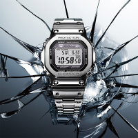 CASIO 卡西歐 G-SHOCK 全金屬太陽能電波手錶 迎春好禮-銀 GMW-B5000D-1