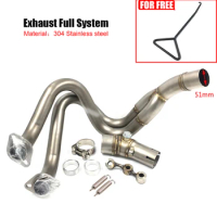 Fit For Kawasaki ER6N ER6F Ninja650R 51MM Exhaust Motorcycle Full System Modified Front Mid Pipe Motorbike Slip on 2012-2016