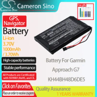 CameronSino Battery for Garmin Approach G7 fits Garmin KH44BH48D6DE5 GPS, Navigator battery 1000mAh/3.70Wh 3.70V Li-ion Black