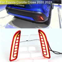3-in-1 LED Rear Bumper Reflector Warning Light With Tail Brake Stop Lights Turn Signal Light For Toyota Corolla Cross 2020 2021
